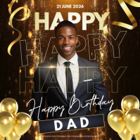 Black Father's Birthday Celebration Instagram-opslag Template