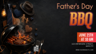 Black Joyful Father's Day BBQ Twitter Post template