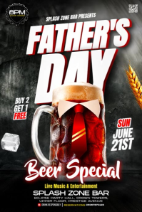 Black Joyful Father's Day Beer Special Pinterest Graphic Video template