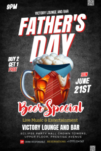 Black Father's Day Beer Special Pinterest-grafik Template
