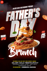 Black Joyful Father's Day Brunch Pinterest Graphic Video template