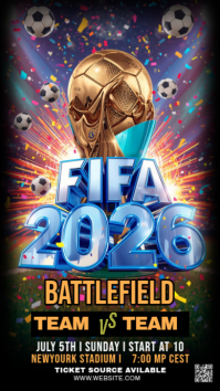 Black Joyful FIFA 2026 Soccer Match Instagram Story Instagram-Story template