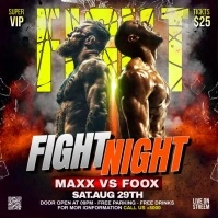 Black Joyful Fight Night Boxing Video Flyer I Instagram Post template