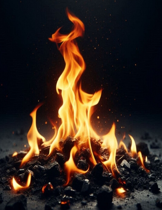 Black Joyful Fire Flame  Flyer (us Letter) template