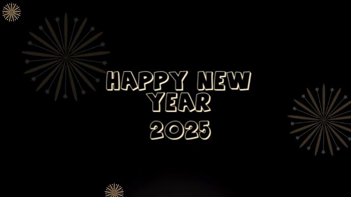 Black Joyful Fireworks  Digital Display (16:9) template