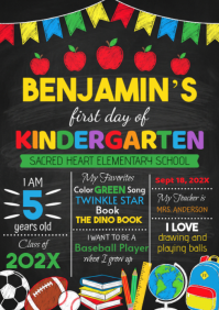 Negro First Day of Kindergarten A4 Template