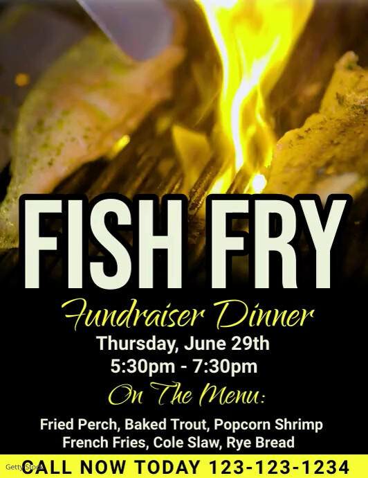 Copy of Black Joyful Fish Fry Flyer (us Letter) | PosterMyWall