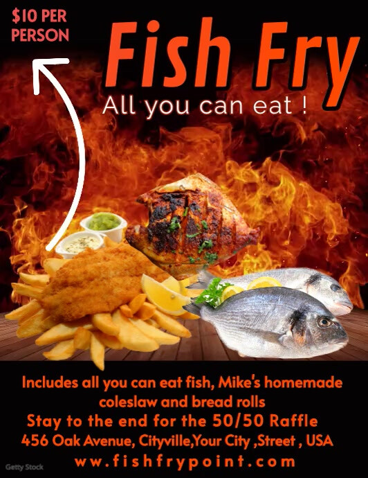 Black Joyful Fish Fry Flyer , Sea Food Flyer template