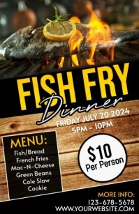 Black Joyful Fish Fry Tabloid Tablóide template