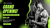 Black Joyful Fitness Training Grand Opening Presentation (16:9) template