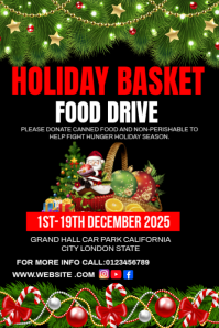Black Joyful Food Drive Christmas  Pinterest Graphic template