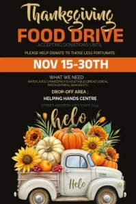 Black Joyful Food Drive Poster template