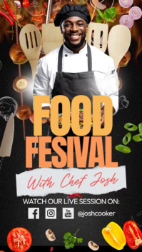 Black Joyful Food Festival Instagram Story Video template