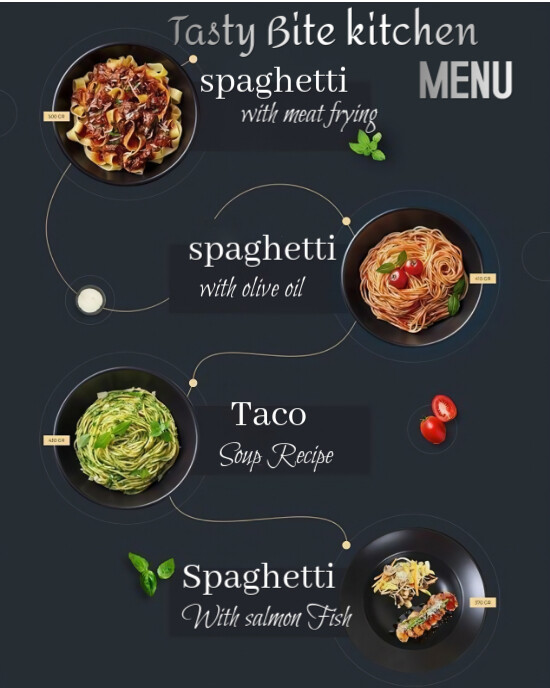 Black Joyful Food Menu Design Instagram Portrait Template | PosterMyWall