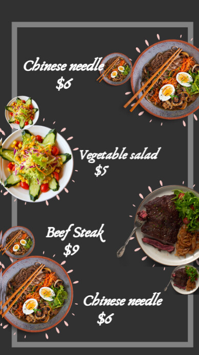 Black Joyful Food Menu Instagram Story template