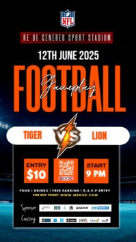 Black Joyful Football Match Schedule Instagram Story template