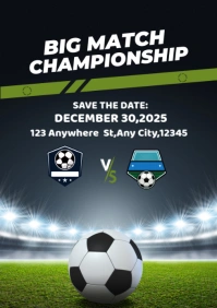 Black Joyful Footballl A2 template