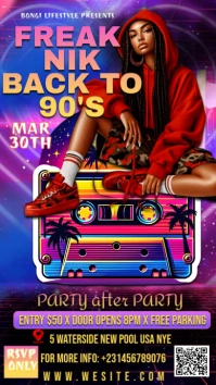 Black Joyful Freaknik Back To 90's Instagram Story template