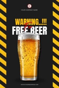 Black Joyful Free Beer Special Weekend Poster template