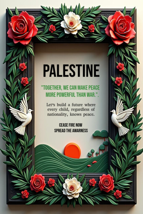 Black Joyful Free Palestine Poster Template | PosterMyWall