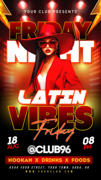 Black Joyful Friday Latin Night Party Flyer Instagram Story template