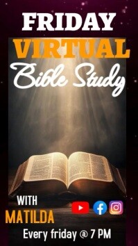 Black Joyful Friday Virtual Bible Study Instagram Reel  Instagram Reel template