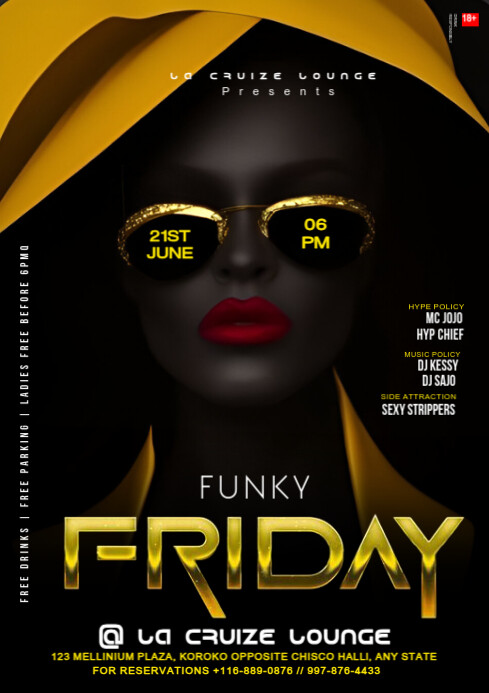 Black Joyful Funky Friday  A4 template