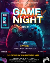 Black Joyful Game Night Instagram Portrait template