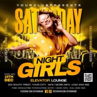 Black Joyful Girls Night Out Event Instagram Post Video template