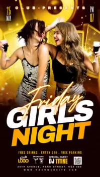 Black Joyful Girls Night Out Instagram Story Video template