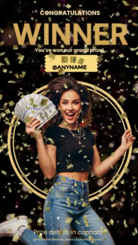 Black Winner Announcement Digitalt display Template