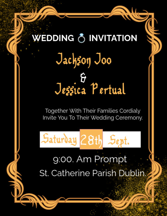 Black Joyful Gold Black And Elegant  Flyer (u template