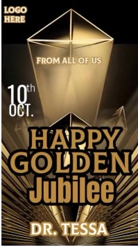 Black Joyful Golden Jubilee Celebration Video – Elegant Gold Theme” Instagram Story template
