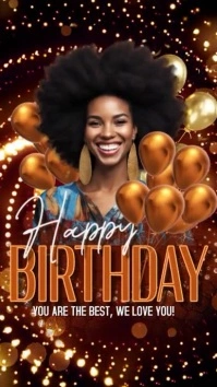 Black Joyful Golden Light And Red With Bronze Instagram Story template