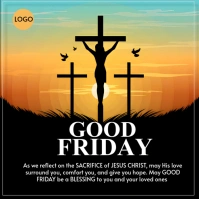 Black Joyful Good Friday  Square (1:1) template