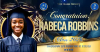 Black Joyful Graduation Announcement Facebook Shared Image Video template
