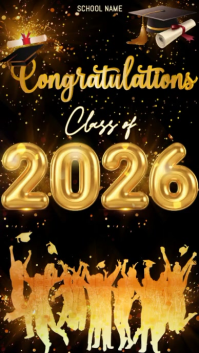 Black Joyful Graduation Celebration Instagram Story Video template