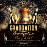 Black Joyful Graduation Celebration Instagram Post Video template