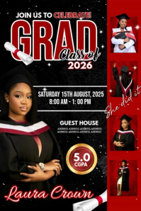 Black Joyful Graduation Celebration Poster Video template