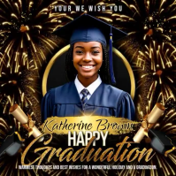Black Joyful Graduation Celebration Square Video Cuadrado (1:1) template