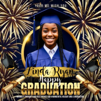 Black Joyful Graduation Celebration Square Video Cuadrado (1:1) template