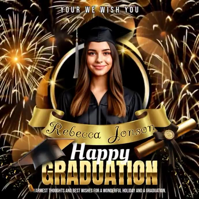 Graduation Screen Design Graduation Celebration Square Template | PosterMyWall