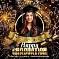 Black Joyful Graduation Celebration Square Video template