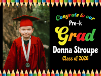 Black Joyful Graduation Celebration Yard Sign Panneau de jardin template