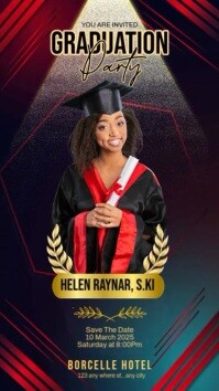 Black Joyful Graduation Party 2025 Instagram Reel template
