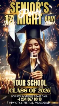 Black Joyful Graduation Party Digital Display Video template