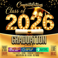 Black Joyful Graduation Party Instagram Post Video template