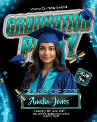 Black Joyful Graduation Party Invitation Instagram Portrait Video template