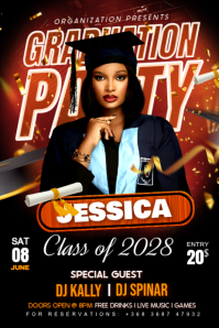 Black Joyful Graduation Party Poster Плакат template