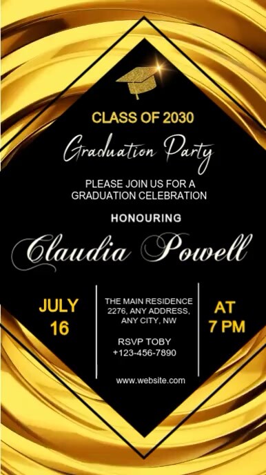 Black Joyful Graduation Party  Tiktok Video template